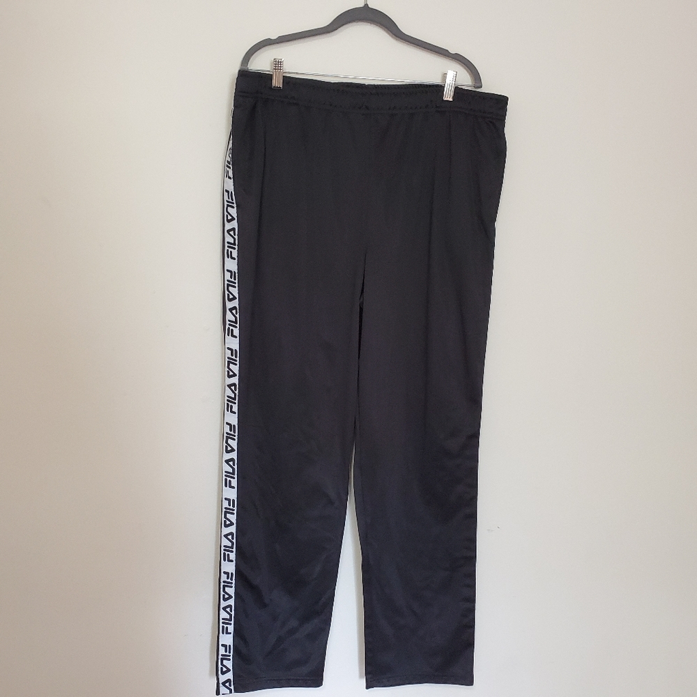 FILAS XXL pants black logo striped